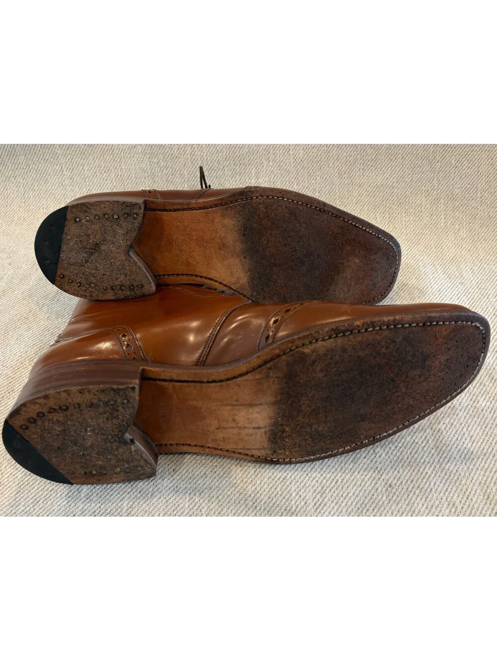 Jeffery-West Men's Tan Leather Wingtip Brogue Boots  England Size UK 8 / US 9
